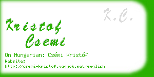 kristof csemi business card