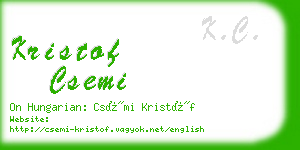 kristof csemi business card